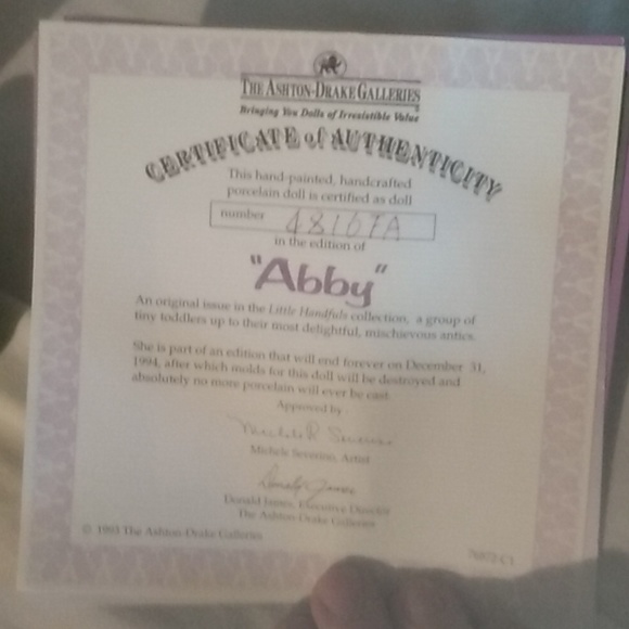 Porcelain baby girl doll. - Picture 2 of 2